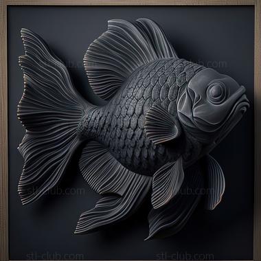 3D model st Dark grey oranda fish (STL)